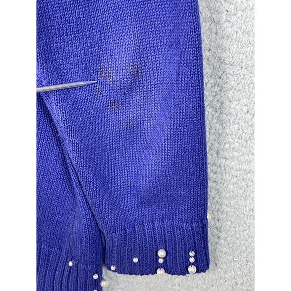 Vintage Storybook Womens Knit Snowman Cardigan Sweater Size M *Flaw - Picture 8 of 16